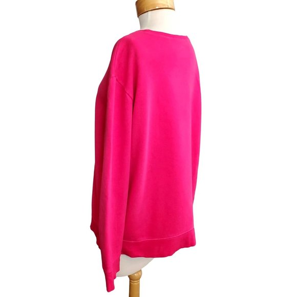 Life Is Good Women's Go-To Crew Daisy Hearts Pink Sweater Sweatshirt Sz XL - Picture 5 of 6